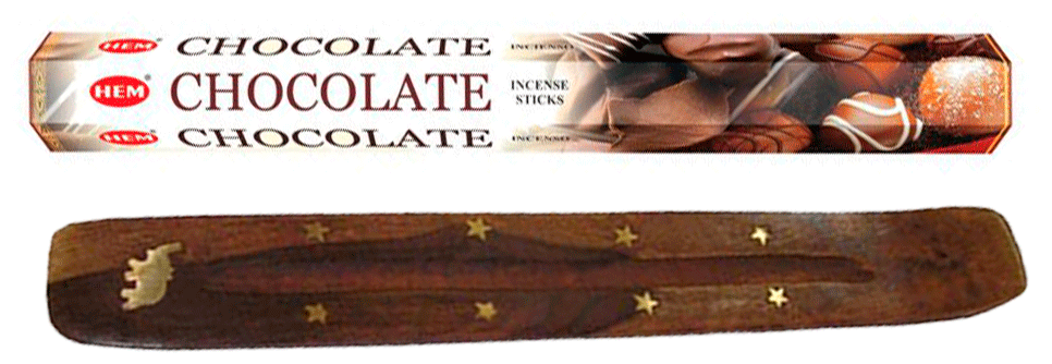 Благовоние HEM "Chocolate" (Шоколад). 20 палочек + подставка