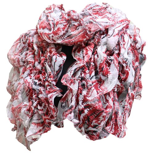Шарф Crystel Eden,150х30 см, черный, белый шарф crystel eden 150х30 см фиолетовый