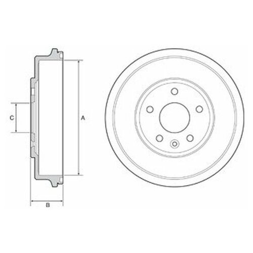 Барабан тормозной (230 x 47,5mm.) 5 отв. DELPHI BF556