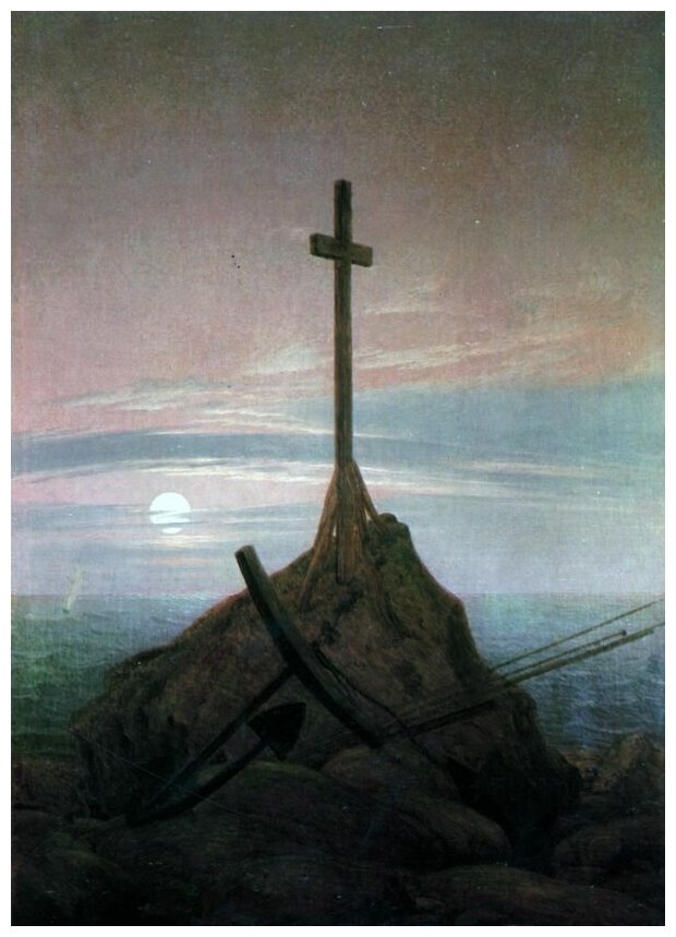 Репродукция на холсте Крест на Балтийском море (The Cross on the Baltic Sea) Фридрих Каспар Давид 50см. x 70см.