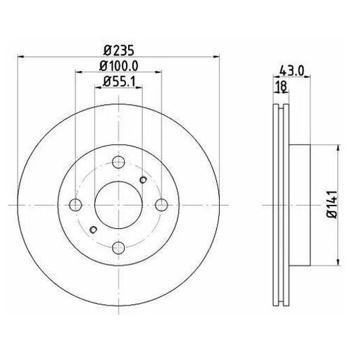 фото Тормозной диск nisshinbo nd1041k для toyota echo, platz, yaris