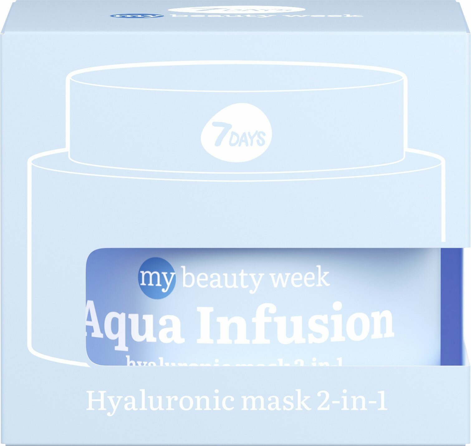 Маска для лица 7DAYS MY BEAUTY WEEK AQUA INFUSION увлажняющая с гиалуроновой кислотой 2-в-1, 50 мл