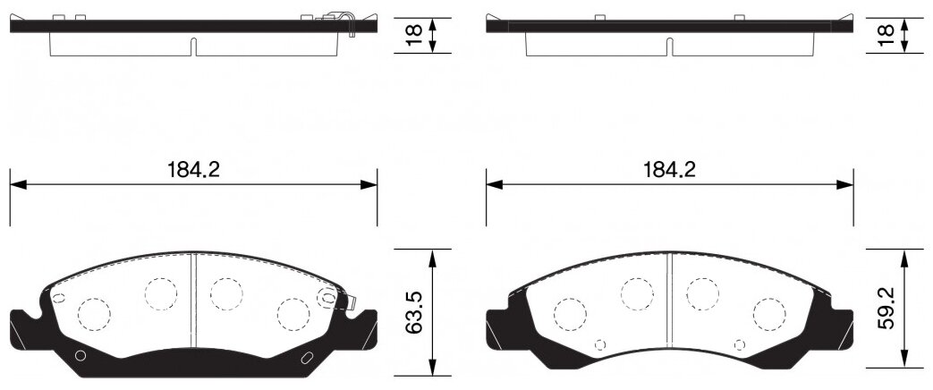 Дисковые тормозные колодки передние SANGSIN BRAKE SP1561 (4 шт.)