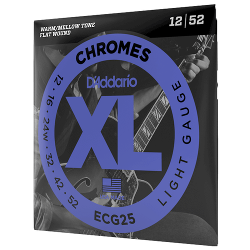 фото D'addario ecg25 chromes flat wound, light, 12-52 струны для электрогитары, 12-52