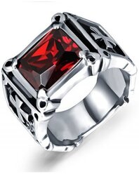 Перстень с красным камнем R1724, Размер 20