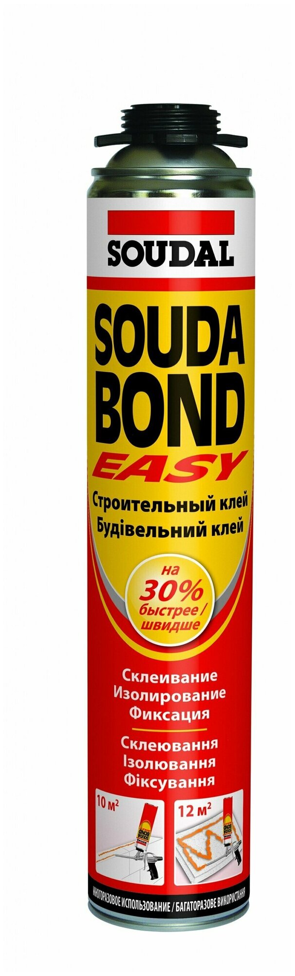 Soudal Клей-пена полиур для гипсокартона, панелей, минваты Soudabond EASY GUN 750мл - фотография № 1