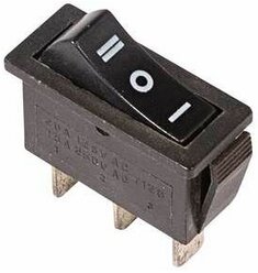 Выключатель клавишн. 250В 10А (3с) «ON-OFF-ON» черн. с нейтралью (RWB-411; SC-791) Rexant 36-2220