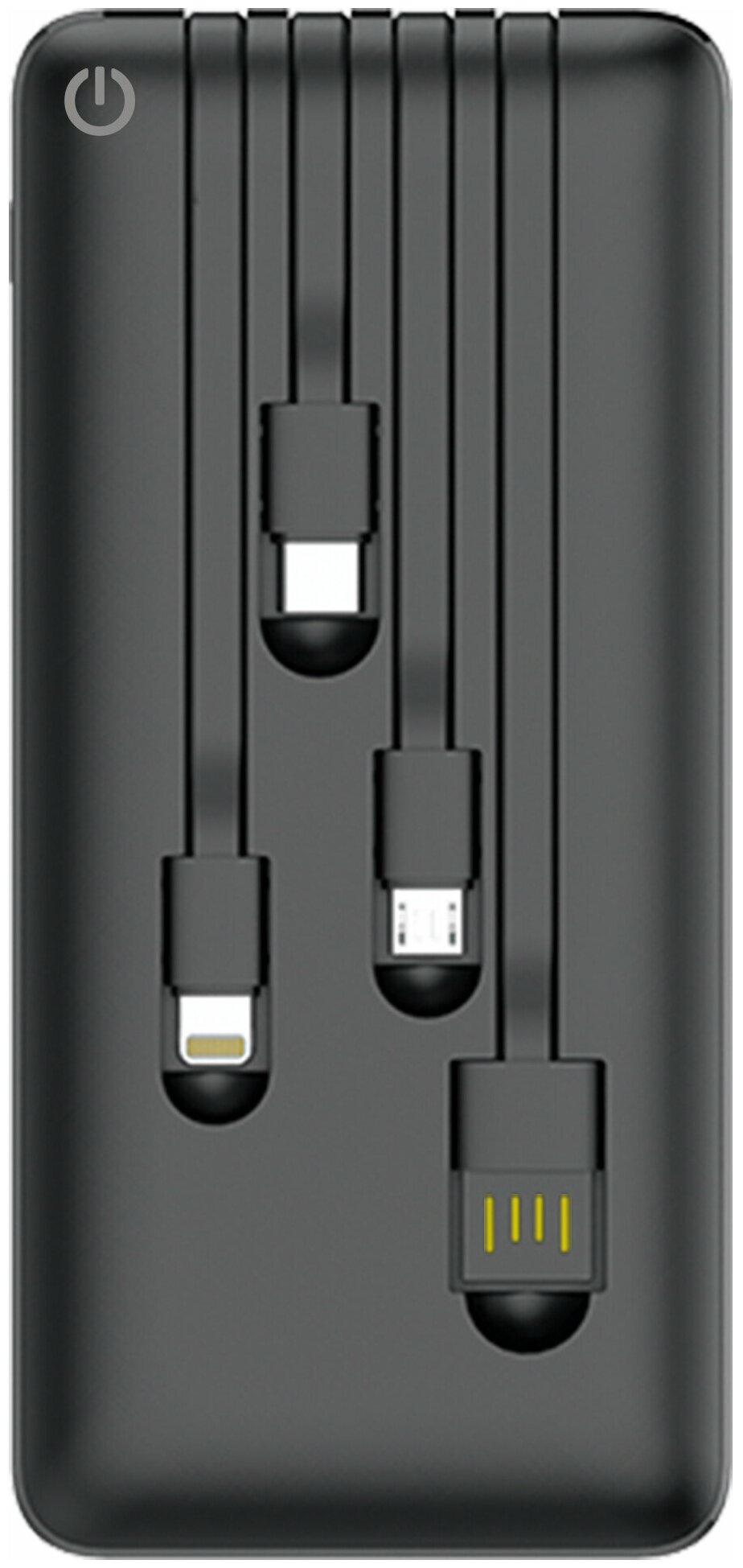 Внешний аккумулятор Perfeo ABSOLUTE 10000mah In Micro usb, USB /Out USB, Micro usb, Type-C, Lightning, 2.1А/ черный