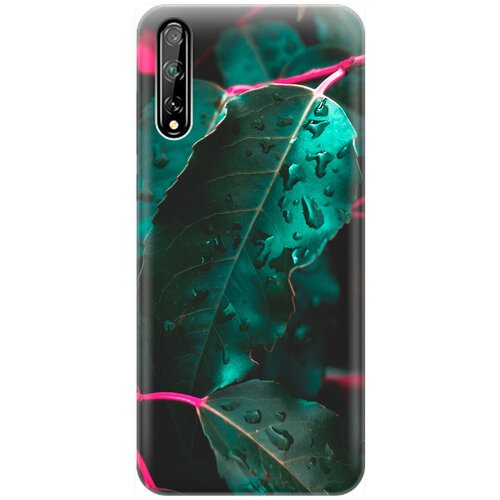 фото Re:pa накладка transparent для huawei y8p / honor 30i с принтом "капли на листьях"