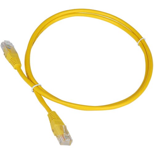 Патч-корд Lanmaster UTP TWT-45-45-5.0-YL вилка RJ-45-вилка RJ-45 категории 5е 5м желтый ПВХ (упаковка: 1 штука) патч корд utp 5е категории 5м черный с заливными колпачками lanmaster twt 45 45 5 0 bk