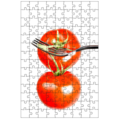фото Магнитный пазл 27x18см."помидоры, вилка, еда" на холодильник lotsprints