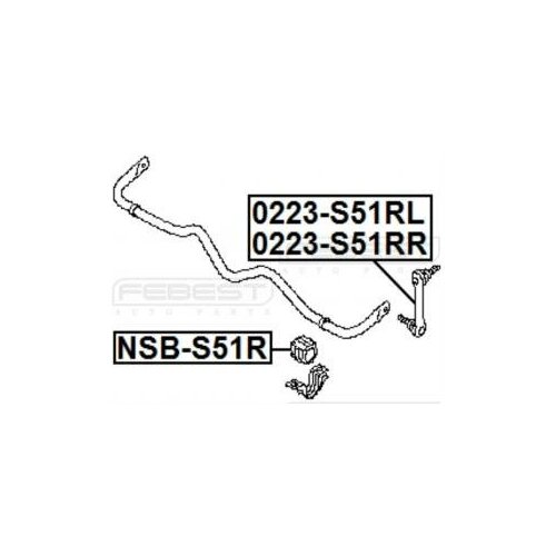 Тяга стабилизатора задняя правая Febest 0223-S51RR Infiniti: 54668-1CA2B 54668-1CA3B. Nissan: 54668-1CA2B Infiniti Fx