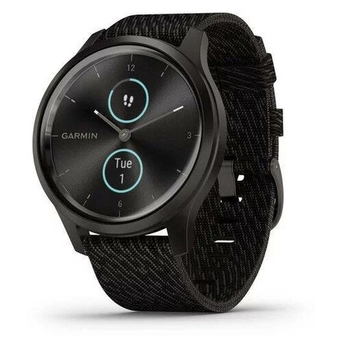 Часы Garmin Vivomove Style графит с плетеным черн. ремешком