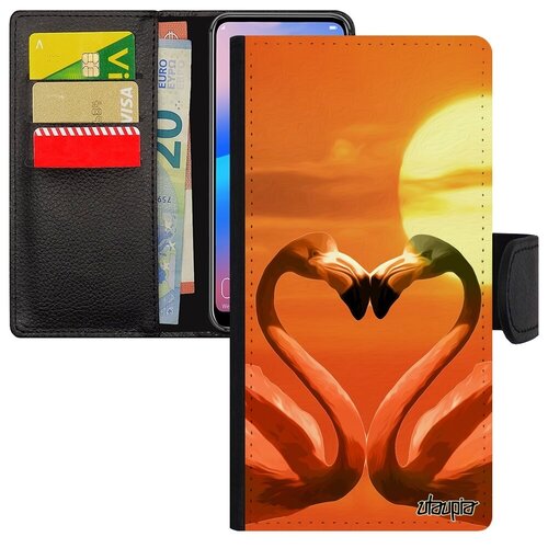 фото Качественный чехол книжка на мобильный // galaxy s7 edge // "фламинго" самец семья, utaupia, оранжевый