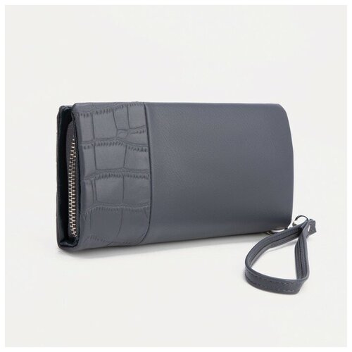 фото Кошелёк на молнии, с ручкой, цвет синий хорошее настроение