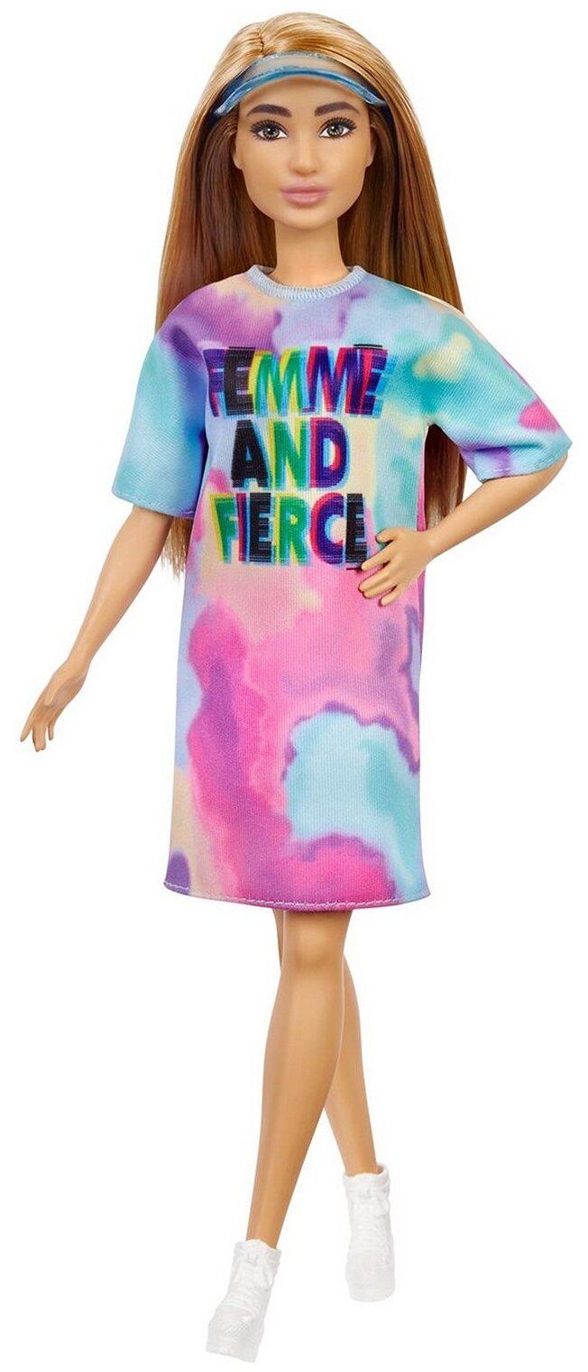 Кукла Barbie Игра с модой Fashionistas 159 Платье футболка GRB51
