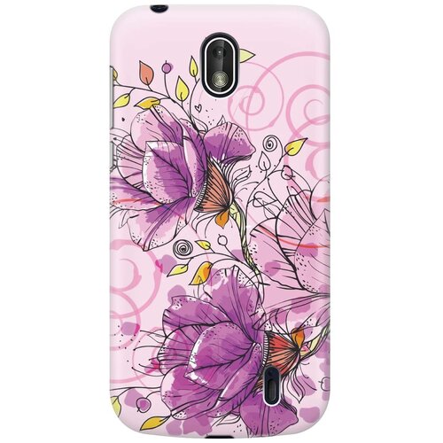 фото Re:pa накладка transparent для nokia 1 с принтом "розовые цвета"