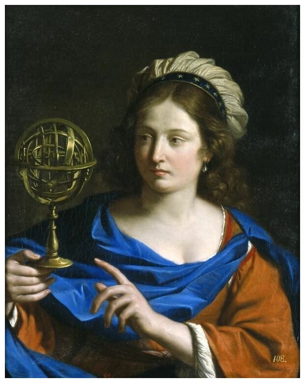 Репродукция на холсте Олицетворение астрологии (1650-1655) (Personification of Astrology) Гверчино 50см. x 63см.