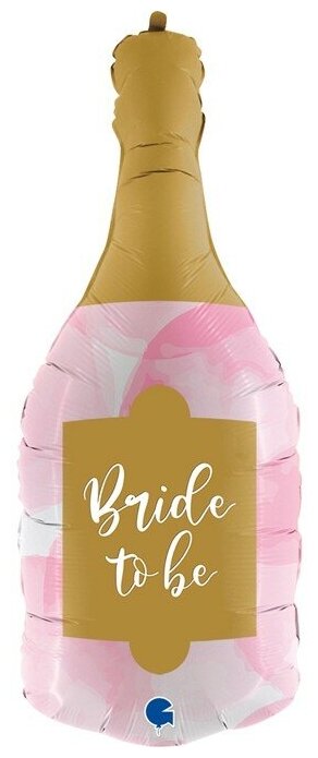 Шар (36'/91 см) Фигура, Бутылка, Свадебное Шампанское, Розовый, 1 шт.