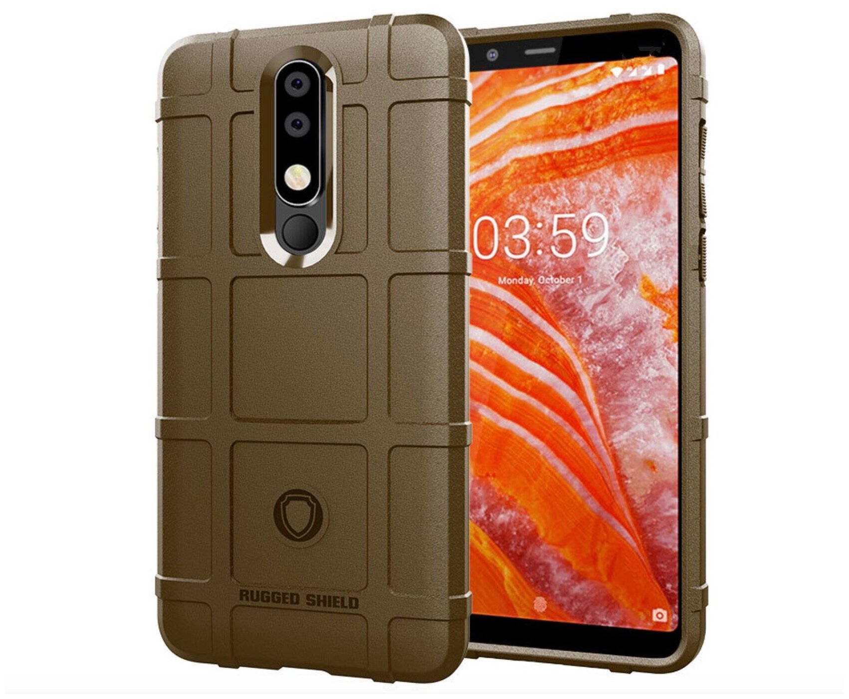 Чехол-бампер MyPad для Huawei P Smart Z/Huawei Y9 Prime 2019 противоударный усиленный ударопрочный коричневый
