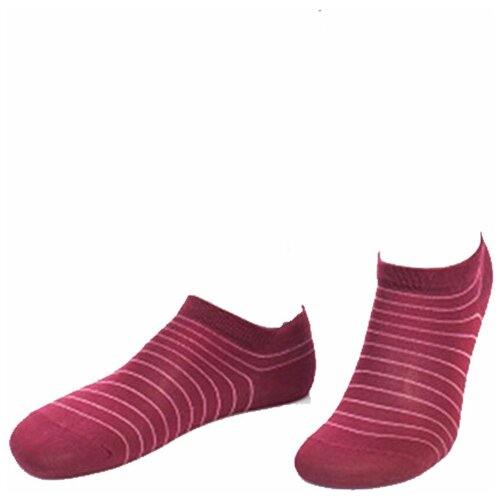 фото Женские носки grinston укороченные, размер 23 (размер обуви 35-37), красный