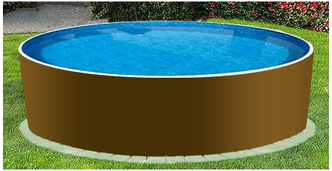 Круглый морозоустойчивый бассейн LARIMAR 3,05 х 1,25 м шоколад (стальной лист 0,5 мм, чашковый пакет синий 0,4 мм, скиммер+форсунка)