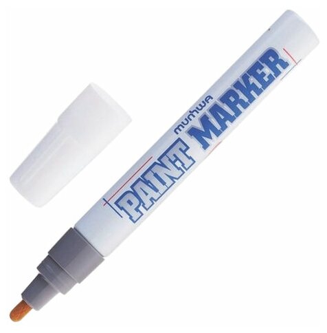 MUNHWA Маркер-краска лаковый (paint marker) munhwa 4 мм серебряный нитро-основа алюминиевый корпус pm-06 12 шт.