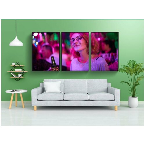 фото Набор модулных постеров для интерьера "веселье, партия, напиток" 60x90 см. в тубусе, без рамки lotsprints