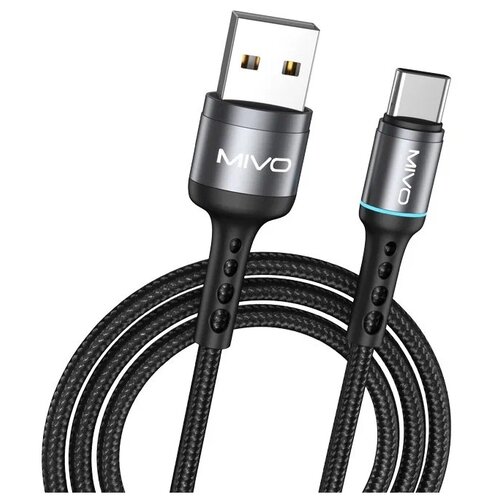 Кабель Mivo USB - Type-C MX-45T, 1 м, 1 шт., черный new type c 3 5 mm jack earphone audio cable usb c to 3 5mm aux headphones adapter for huawei v30 mate 20 p30 pro xiaomi mi 10 9