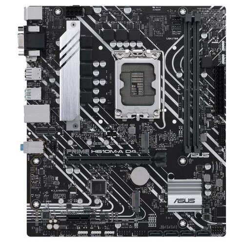 Материнская плата ASUS PRIME H610M-A D4-CSM Socket 1700, Intel H610, 2xDDR4, PCI-E 4.0, 2xUSB 3.2 Gen2, VGA, HDMI, DisplayPort, mATX