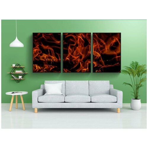 фото Набор модулных постеров для интерьера "пожар, пламя" 60x90 см. в тубусе, без рамки lotsprints