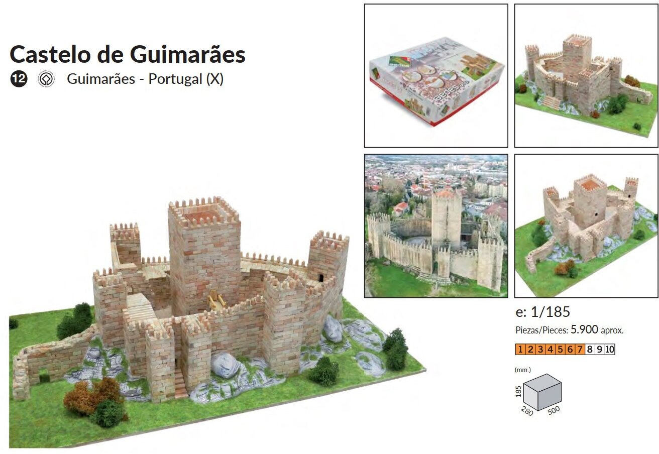 Керамический конструктор замок de Guimaraes, Aedes Ars (Испания), 500х280х185, 5900 деталей, сложность 7/10