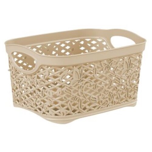Корзина 3,3л прямоуг. Fiori слон. кость./18 ПлР - 2 штук