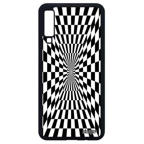 фото Защитный чехол на // samsung galaxy a7 2018 // "иллюзия шахмат" графический зеркало, utaupia, черный