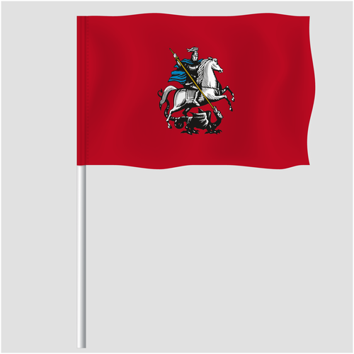 флаг герб москвы 5 штук Флаг (флажок) Москвы на палочке / 15x22 см. / 5 штук