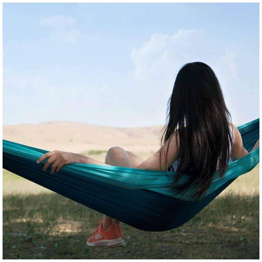 Гамак ZaoFeng Parachute Cloth Hammock, голубой - фотография № 2