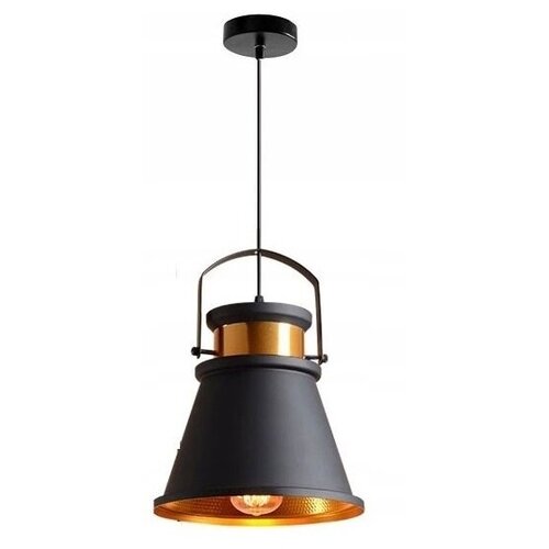 Подвесной светильник, лофт лампа винтажная классика, черный золотистый, E27