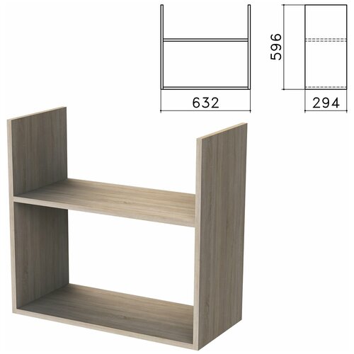 Полка навесная настенная «Бюджет», 632×294×596 мм, дуб сонома