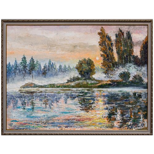 фото Картина маслом "тишина. туман. утро" барабаш русская живопись