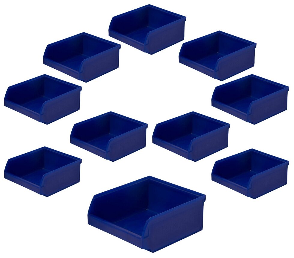 Ящики пластиковые для метизов (комплект 10шт) (107х98х47мм) синий