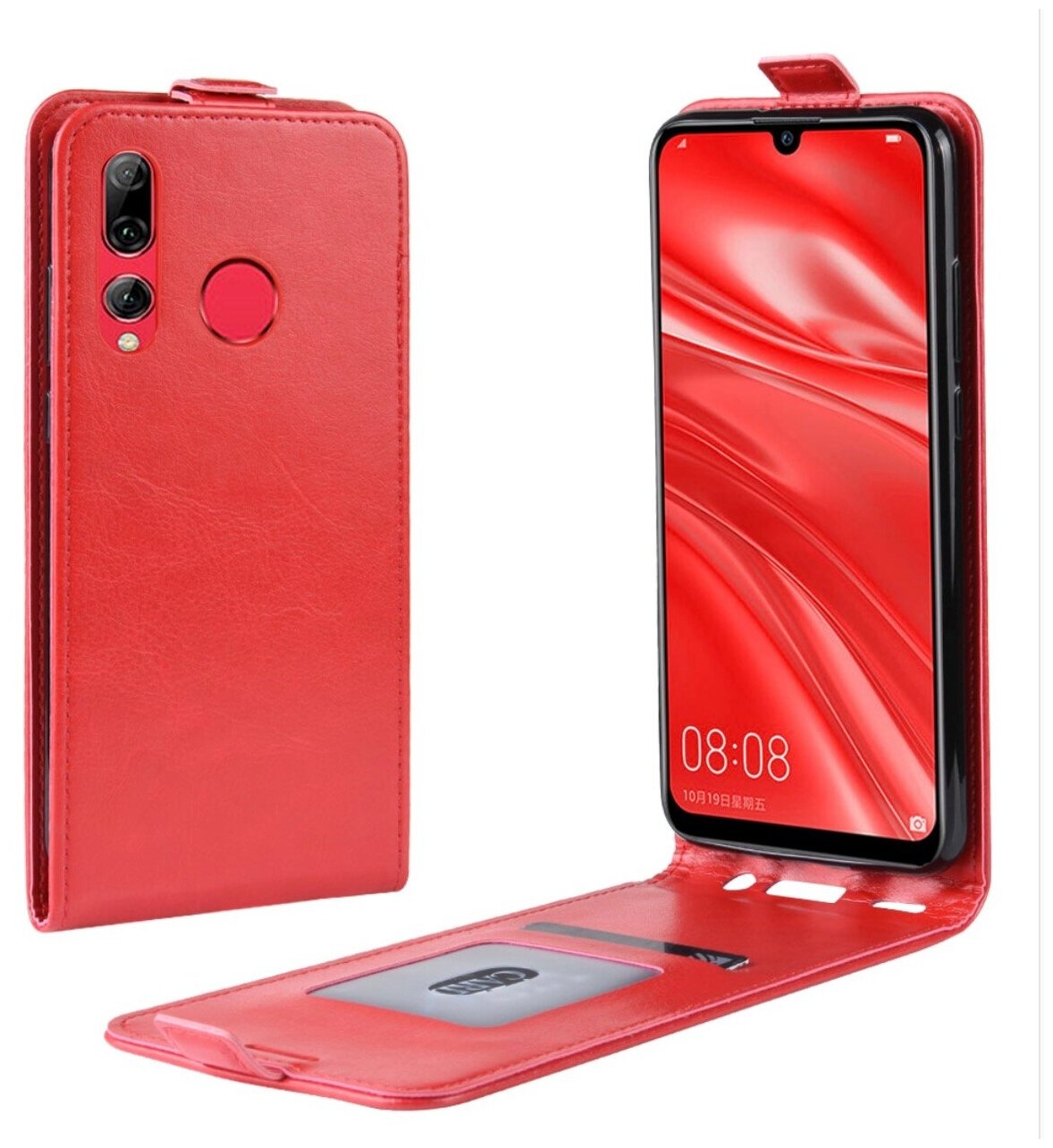 Чехол-флип MyPads для Honor 9X (STK-LX1)/ Huawei Honor 9X Premium / Honor 9X (Russia) вертикальный откидной красный