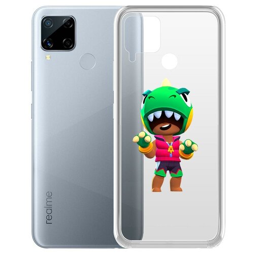 фото Чехол-накладка clear case brawl stars-дино леон для realme c15 krutoff group