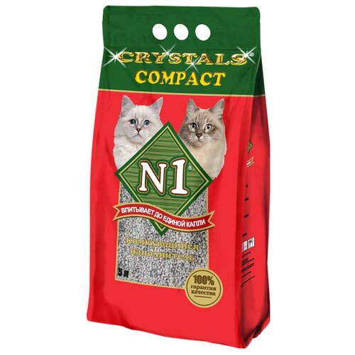 kasatka 1 Комкующийся наполнитель N1 Crystals Compact, 5л, 1 шт.