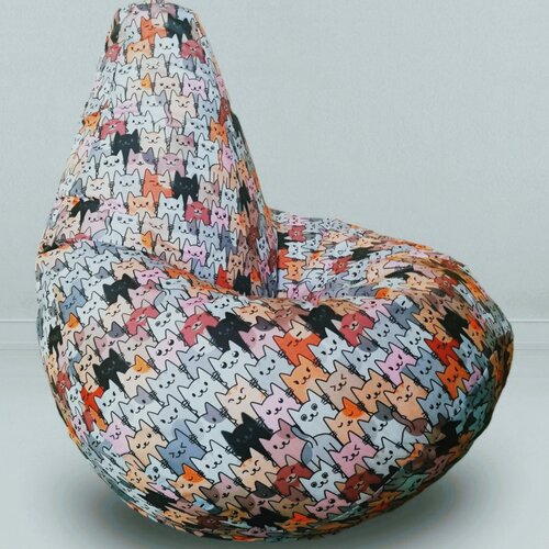 Кресло Груша Коты бежевые XXL