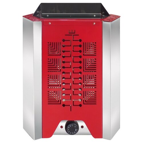 Электрокаменка УМТ Гамма ЭКМ 3,6 кВт (220 В, встроенный пульт, красная)