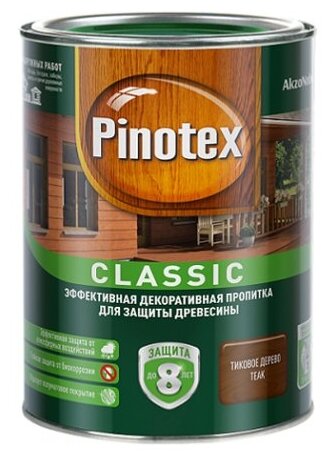 Пропитка декоративная для защиты древесины Pinotex Classic AWB тик 1 л.