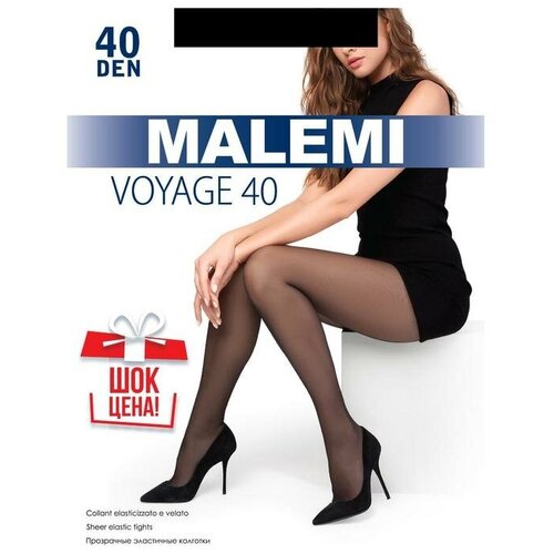 Колготки Malemi, 40 den, размер 4, черный носки женские полиамид malemi miami 20 носки размер б р nero чёрный