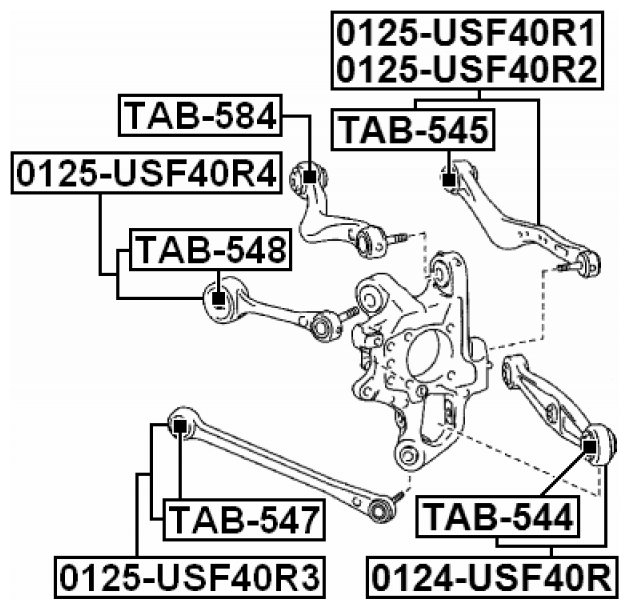 Сайлентблок задней тяги Febest TAB-545