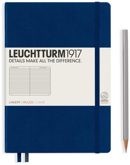 Записная книжка-блокнот Leuchtturm1917 в линейку, A5, темно-синий