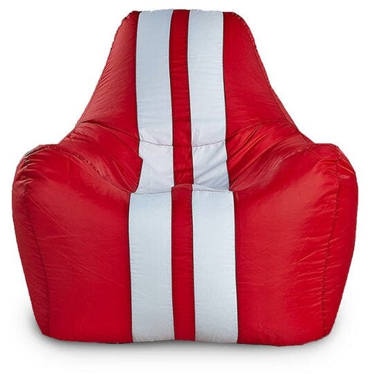 Кресло-мешок "спортбэг" MyPuff, оксфорд, красный с белым - фотография № 1